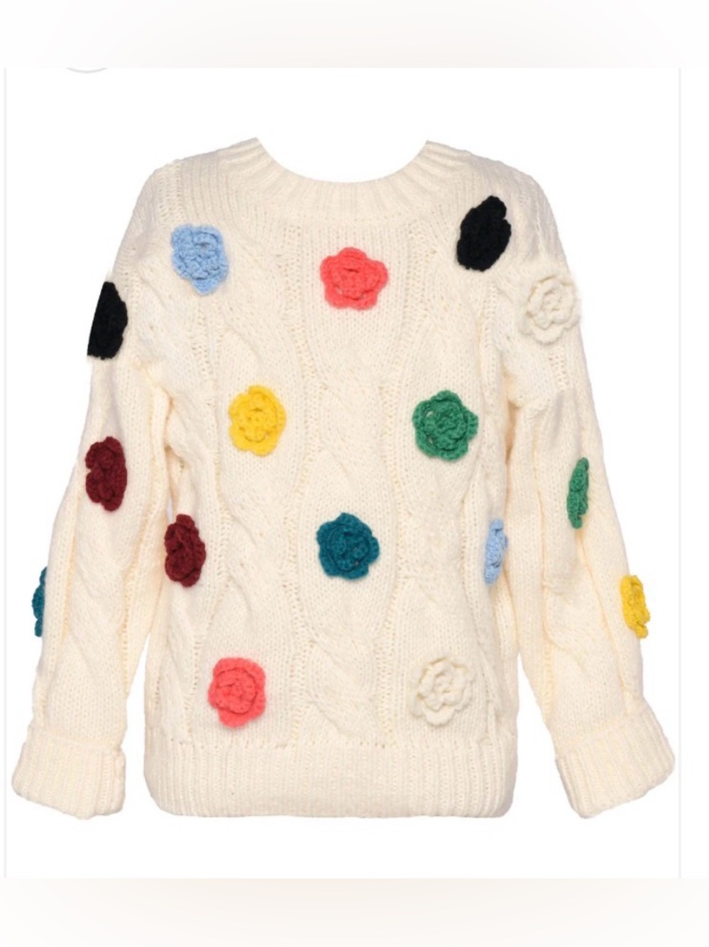 Hannah Banana All Over Flower Bable Sweater Size 14